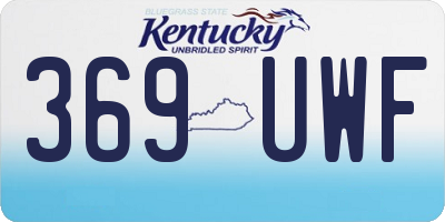 KY license plate 369UWF