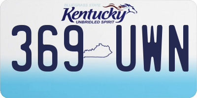 KY license plate 369UWN