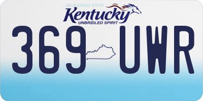 KY license plate 369UWR