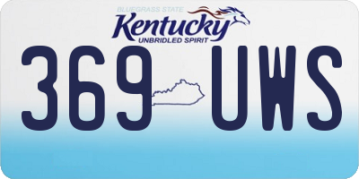 KY license plate 369UWS