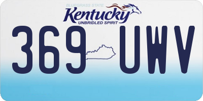 KY license plate 369UWV