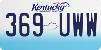 KY license plate 369UWW