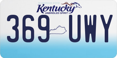 KY license plate 369UWY
