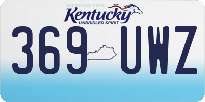 KY license plate 369UWZ