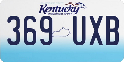KY license plate 369UXB