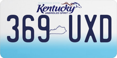 KY license plate 369UXD