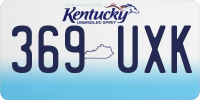 KY license plate 369UXK