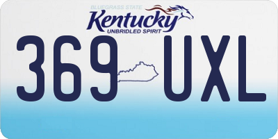 KY license plate 369UXL