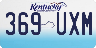 KY license plate 369UXM