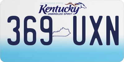 KY license plate 369UXN