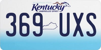 KY license plate 369UXS