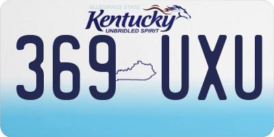 KY license plate 369UXU