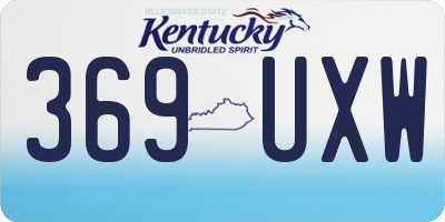 KY license plate 369UXW