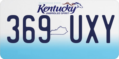 KY license plate 369UXY