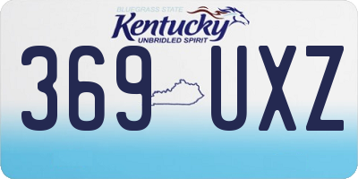 KY license plate 369UXZ