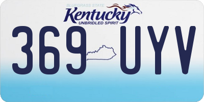 KY license plate 369UYV