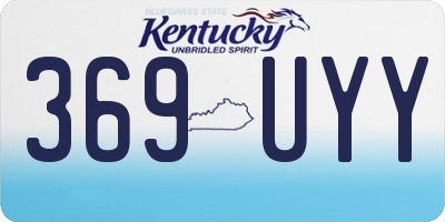 KY license plate 369UYY
