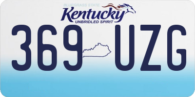 KY license plate 369UZG