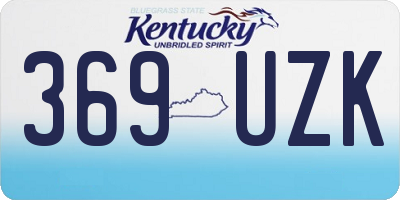 KY license plate 369UZK