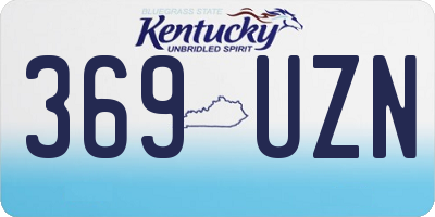 KY license plate 369UZN