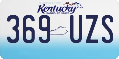 KY license plate 369UZS