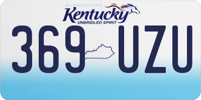 KY license plate 369UZU