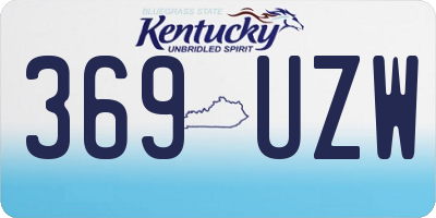 KY license plate 369UZW