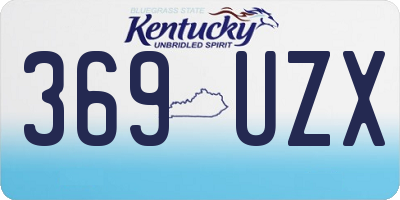 KY license plate 369UZX