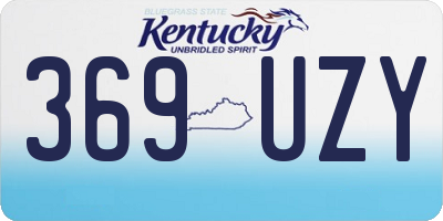 KY license plate 369UZY
