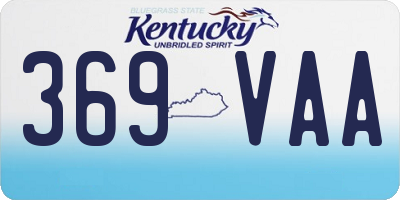 KY license plate 369VAA