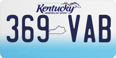 KY license plate 369VAB