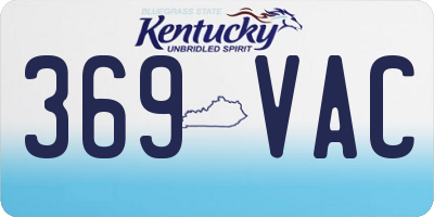 KY license plate 369VAC