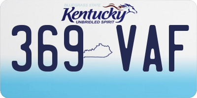 KY license plate 369VAF
