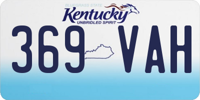 KY license plate 369VAH