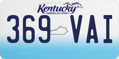 KY license plate 369VAI