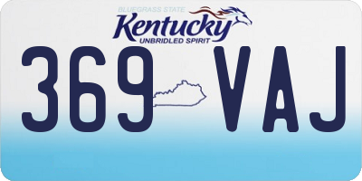 KY license plate 369VAJ