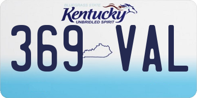 KY license plate 369VAL