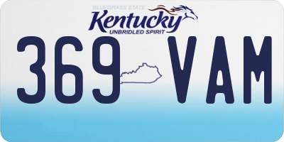 KY license plate 369VAM