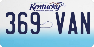 KY license plate 369VAN