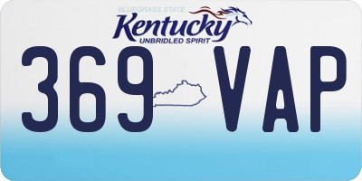 KY license plate 369VAP