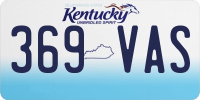 KY license plate 369VAS