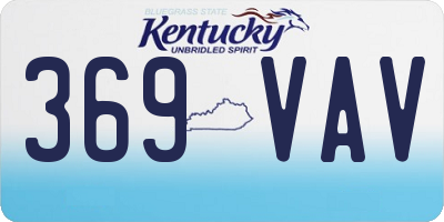 KY license plate 369VAV