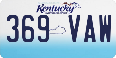 KY license plate 369VAW
