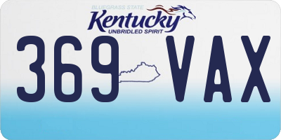 KY license plate 369VAX