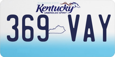 KY license plate 369VAY