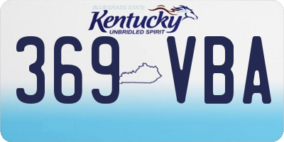 KY license plate 369VBA
