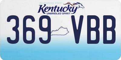 KY license plate 369VBB