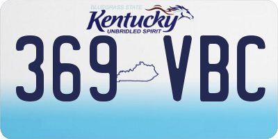 KY license plate 369VBC