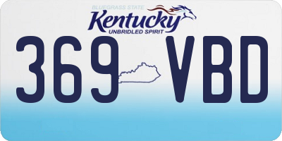 KY license plate 369VBD