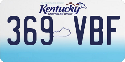 KY license plate 369VBF
